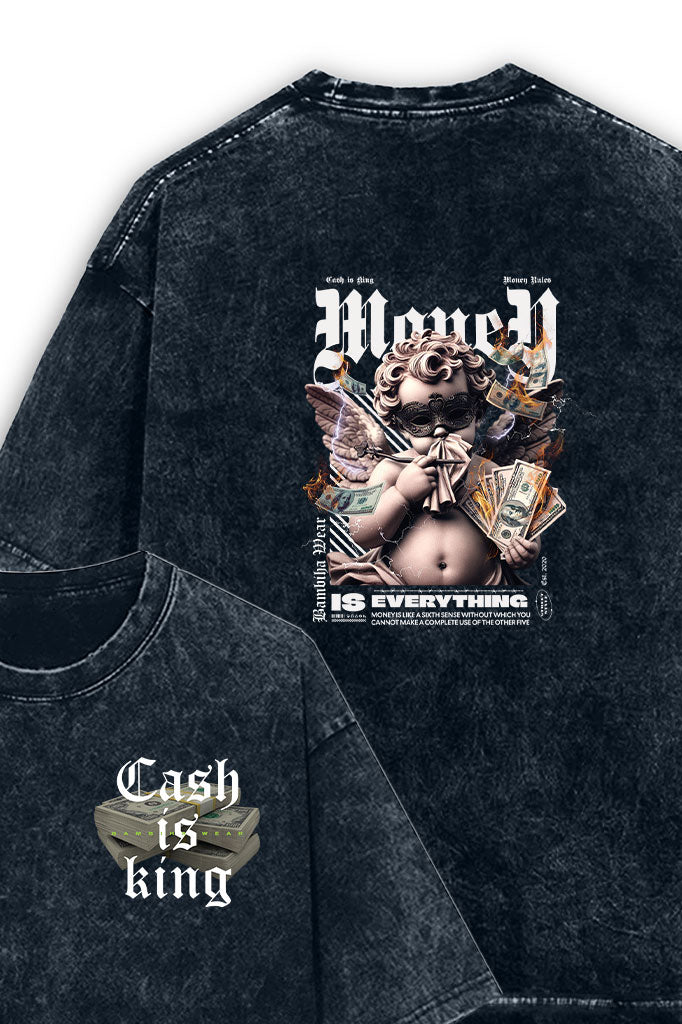 Cash is King Acid Wash Oversized T-Shirt