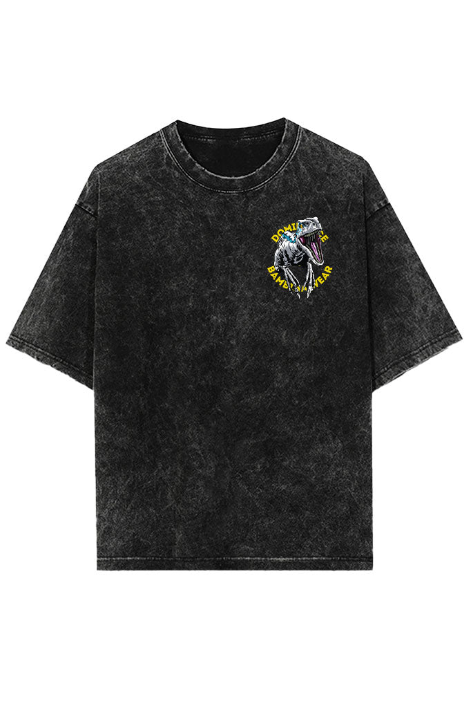 Dino Dominion Acid Wash Oversized T-Shirt