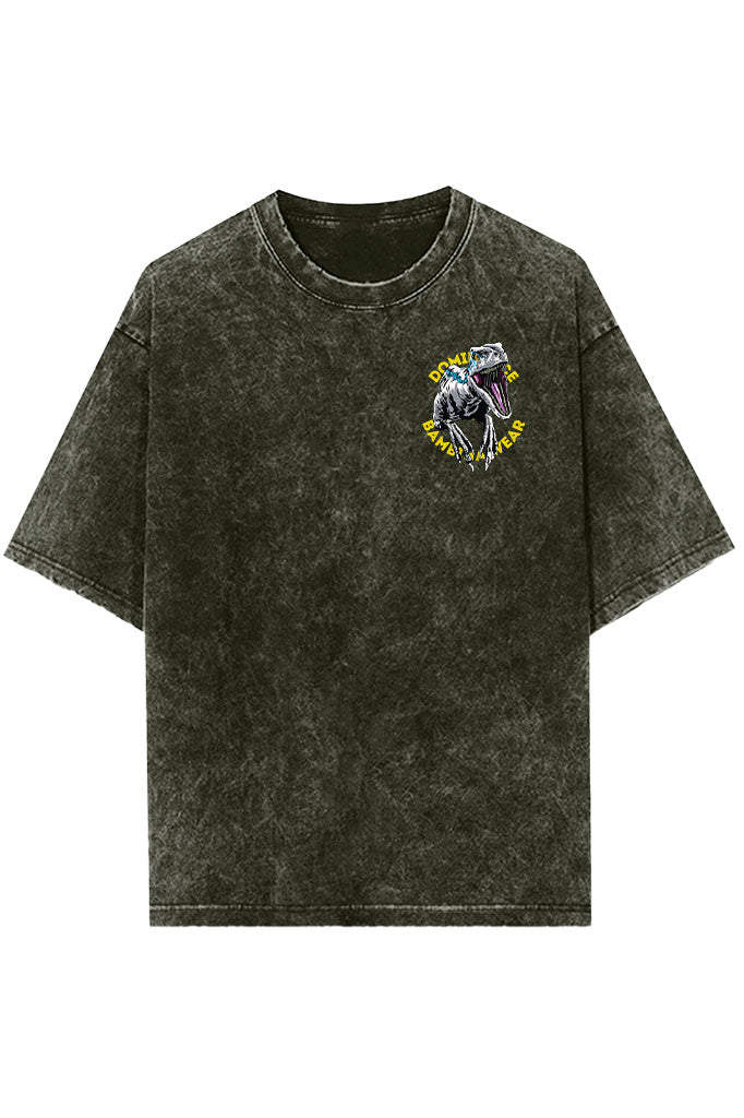 Dino Dominion Acid Wash Oversized T-Shirt