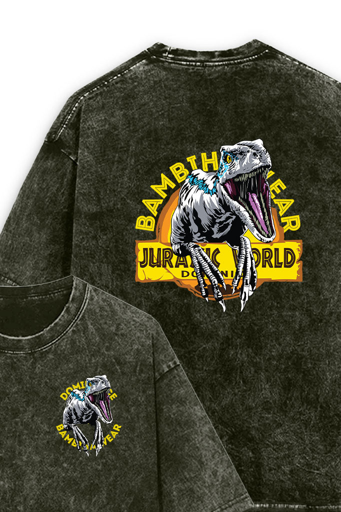 Dino Dominion Acid Wash Oversized T-Shirt