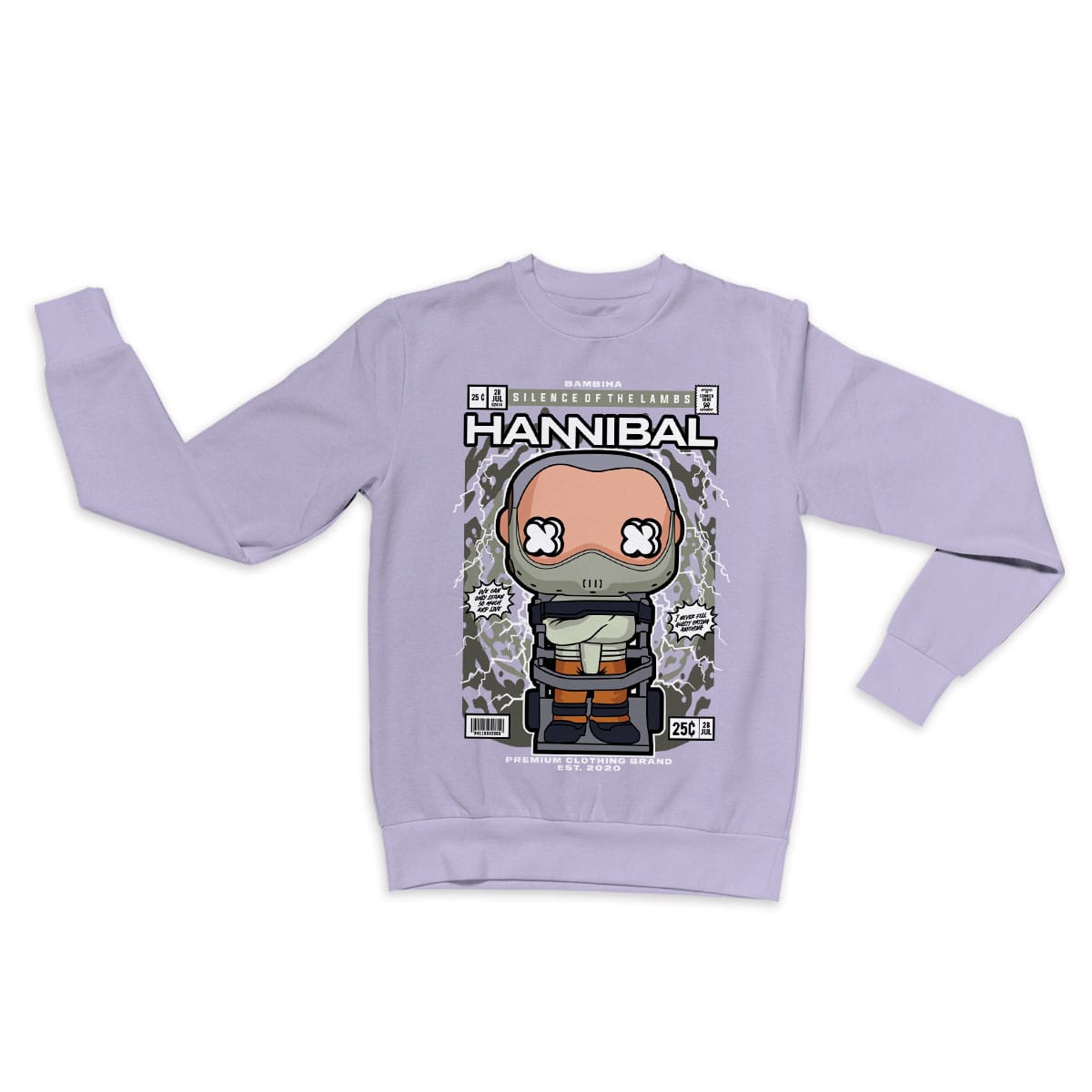 Hannibal Lector Silence Of The Lambs Cartoon Sweatshirt