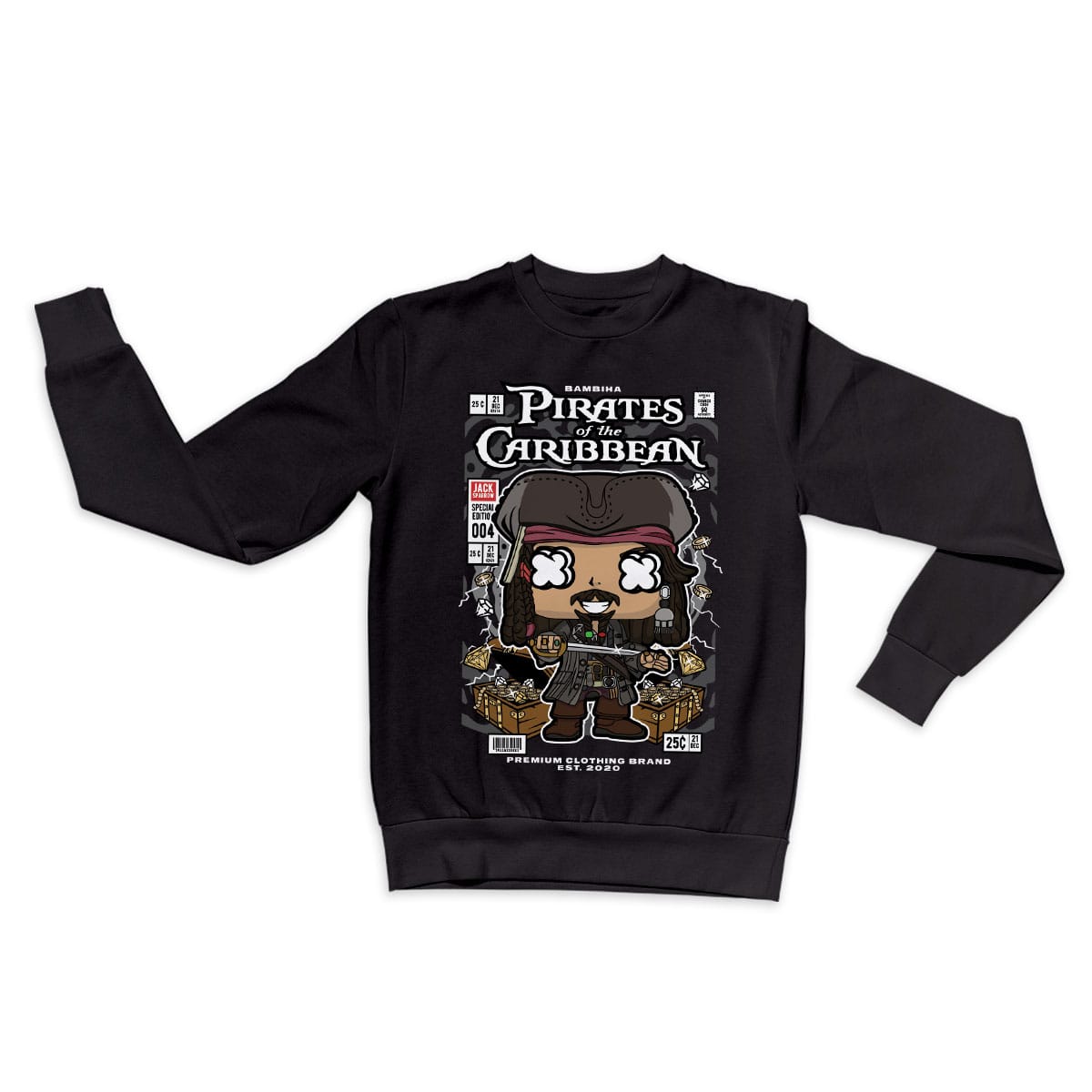 Jack Sparrow Pirates of the Caribbean Cartoon Sweatshirt