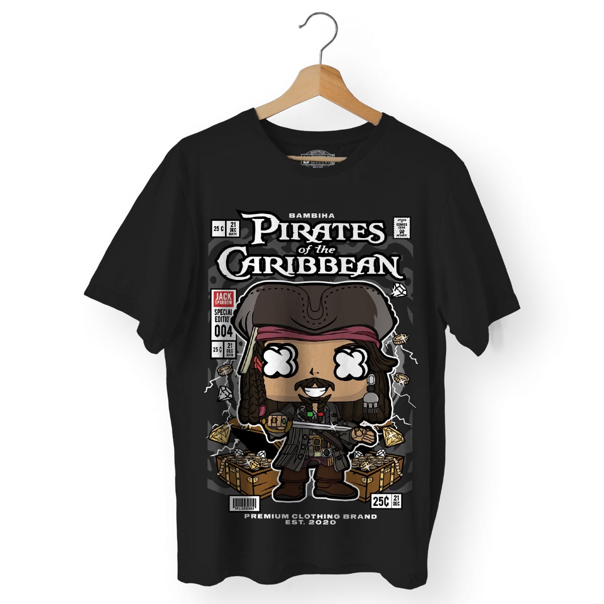 Jack Sparrow Pirates of the Caribbean Cartoon T-Shirt