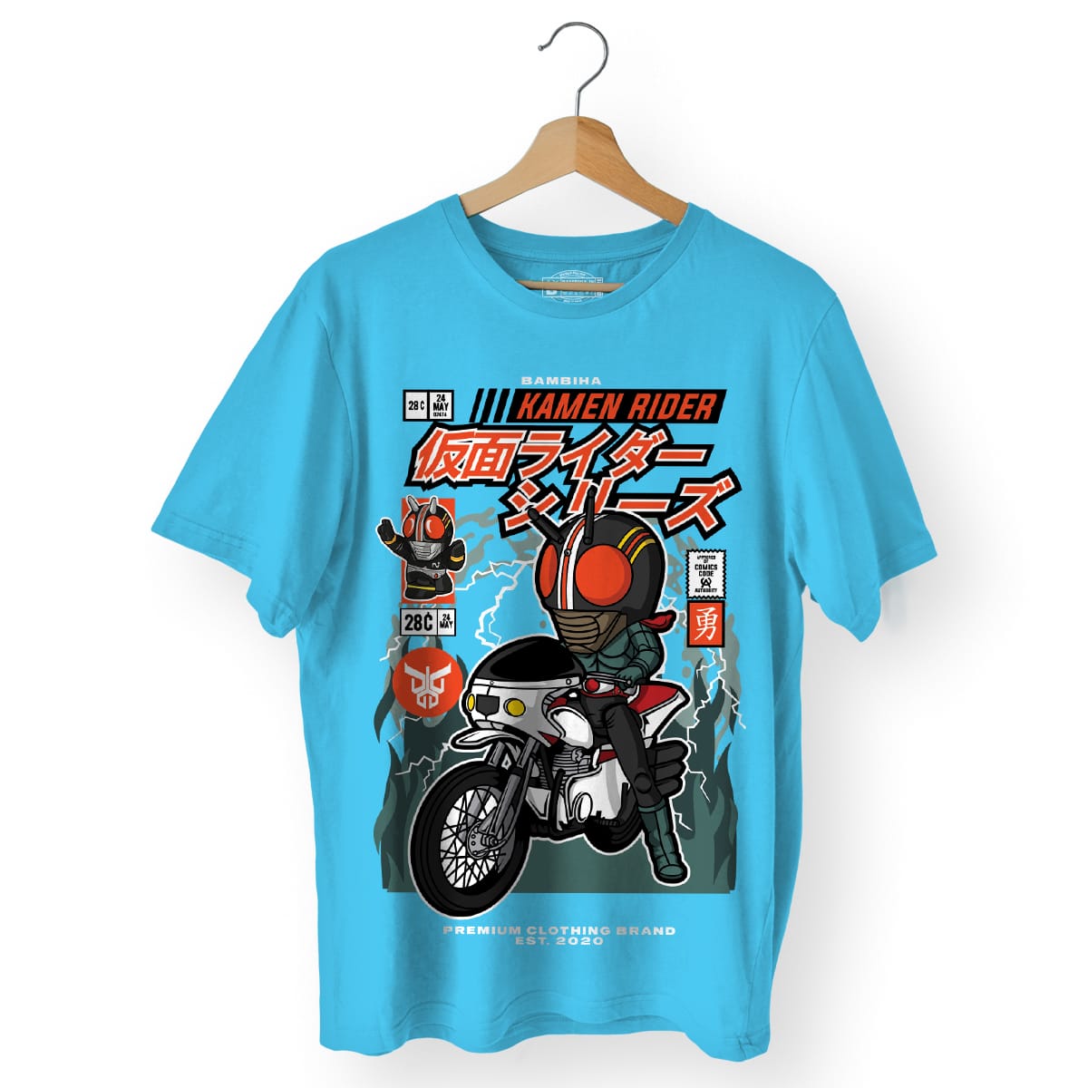 Kamen Rider Motorcycle Cartoon T-Shirt