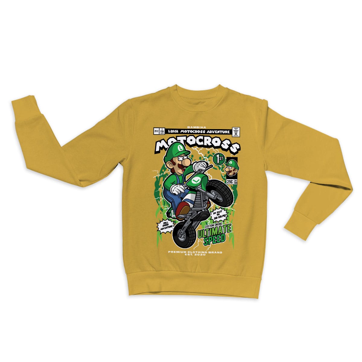 Luigi Motocross Cartoon Sweatshirt