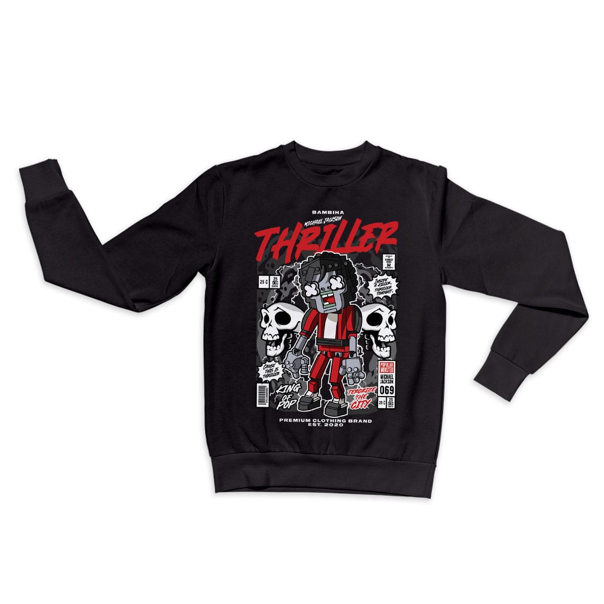 Michael Jakson Zombie Cartoon Sweatshirt