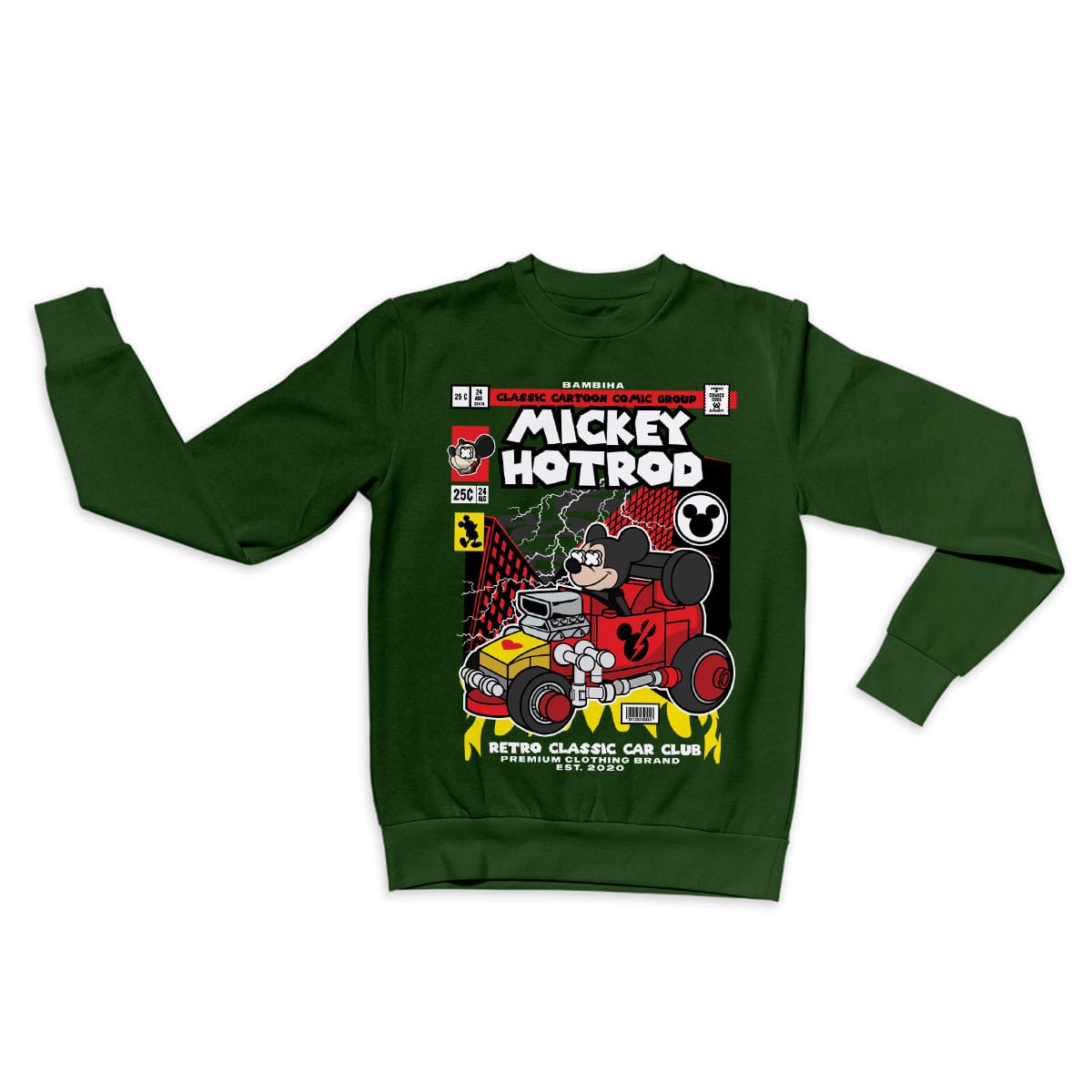 Mickey Hot Rod Cartoon Sweatshirt