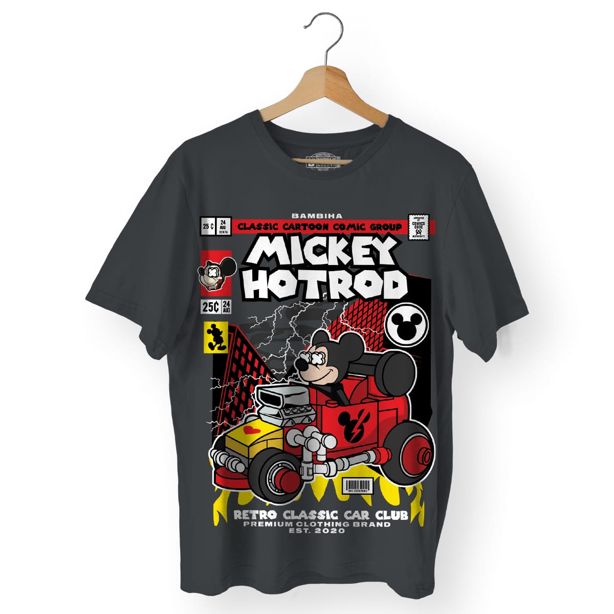 Mickey Hot Rod Cartoon T-Shirt