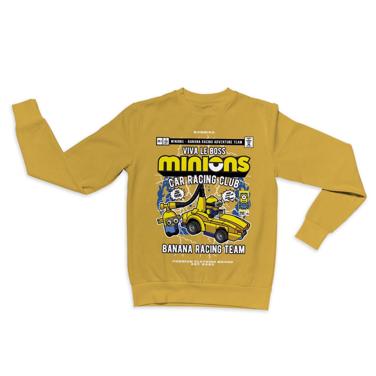 Minions Banana Racing Car Cartoon Sweatshirt