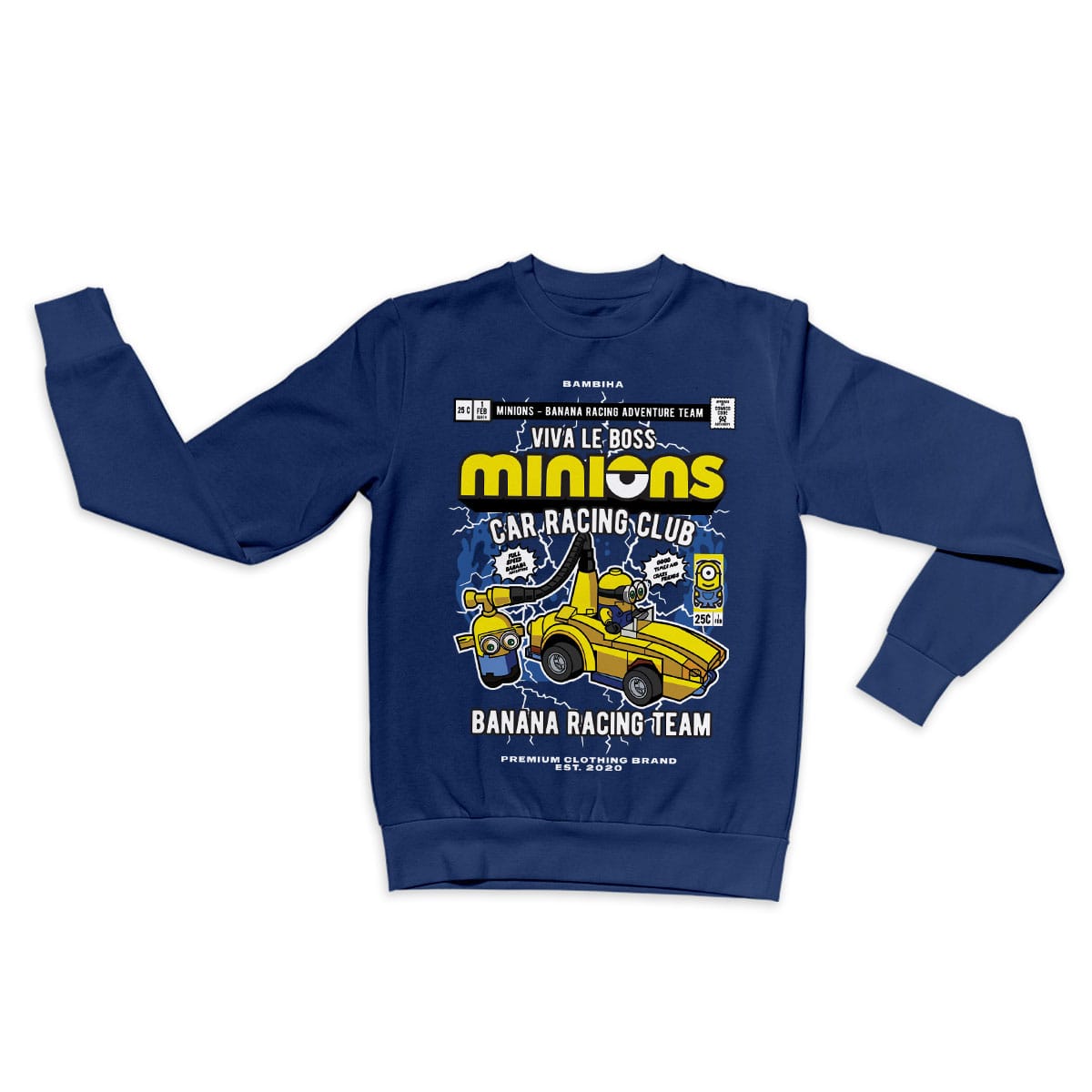 Minions Banana Racing Car Cartoon Sweatshirt
