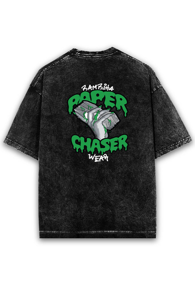 Paper before Money Acid Wash Oversized T-Shirt
