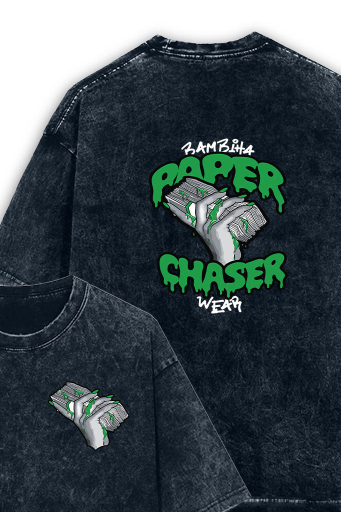 Paper before Money Acid Wash Oversized T-Shirt