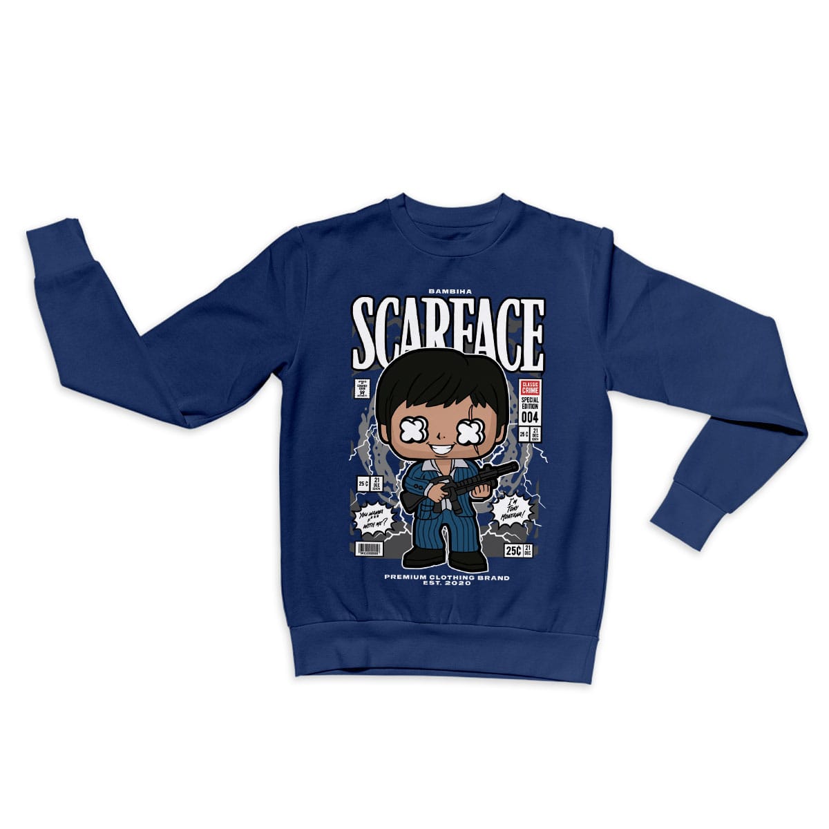 Scarface Tony Montana Cartoon Sweatshirt