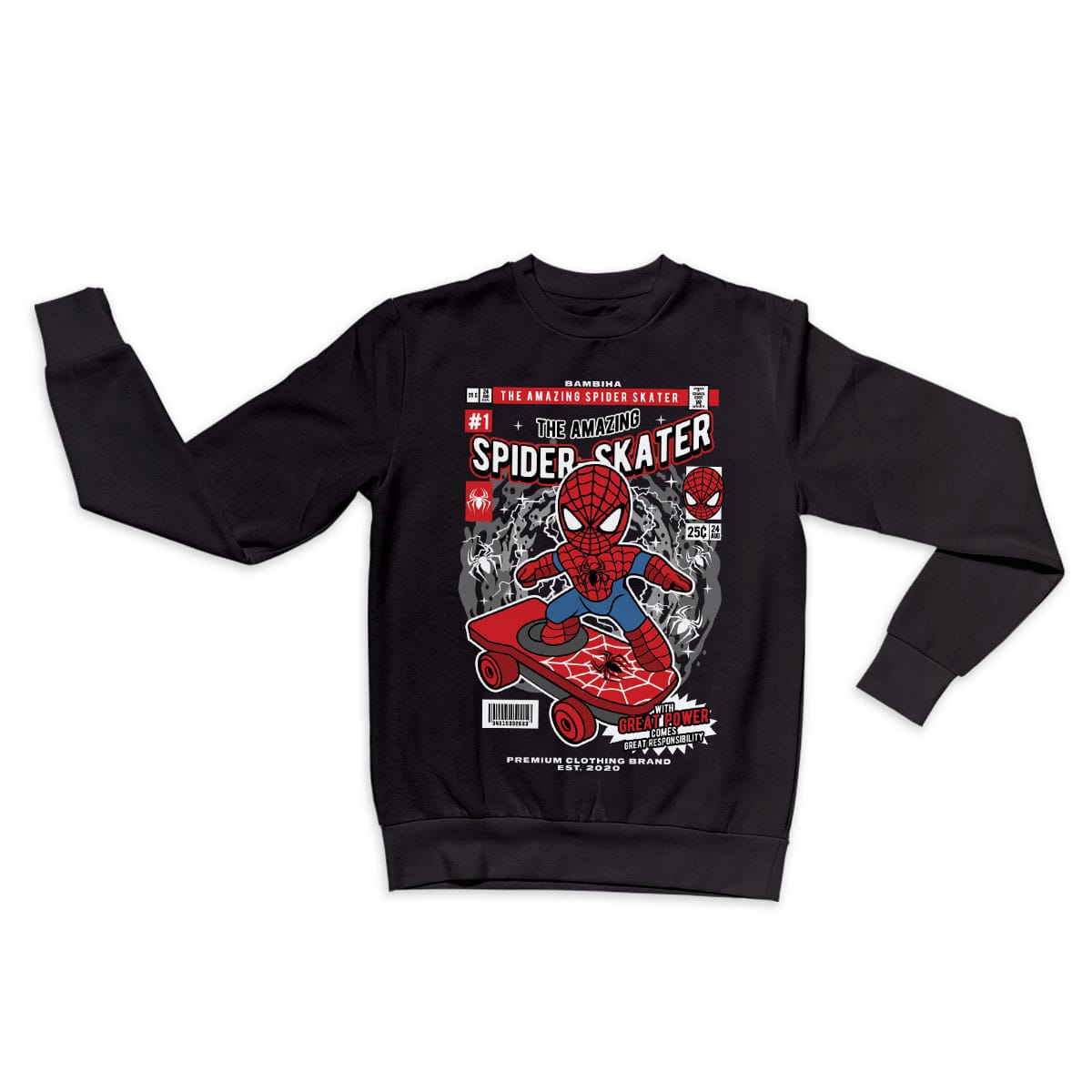 Spiderman Skateboard Cartoon Sweatshirt