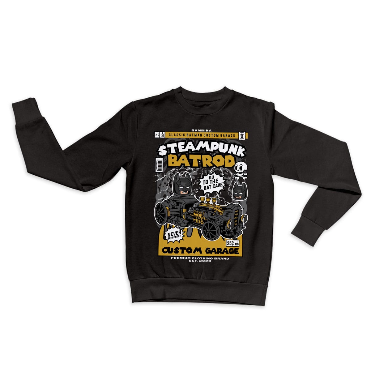Steampunk Bat Rod Cartoon Sweatshirt