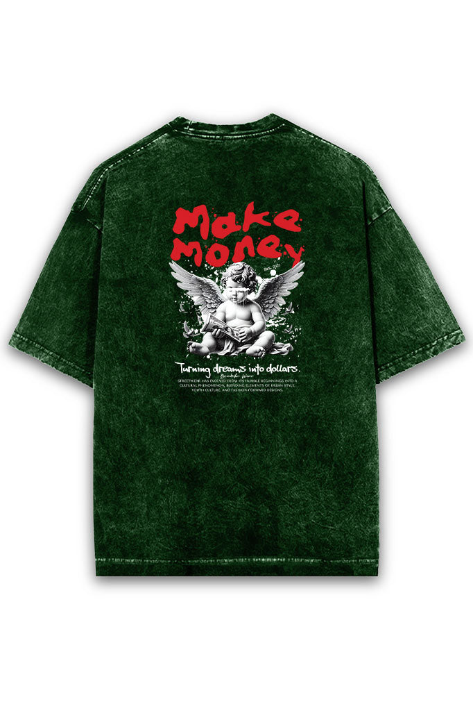 Turning Dreams into Dollars Acid Wash Oversized T-Shirt