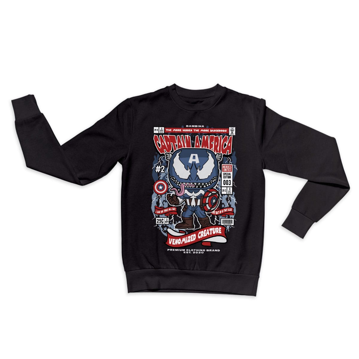 Venom Captain America Cartoon Sweatshirt