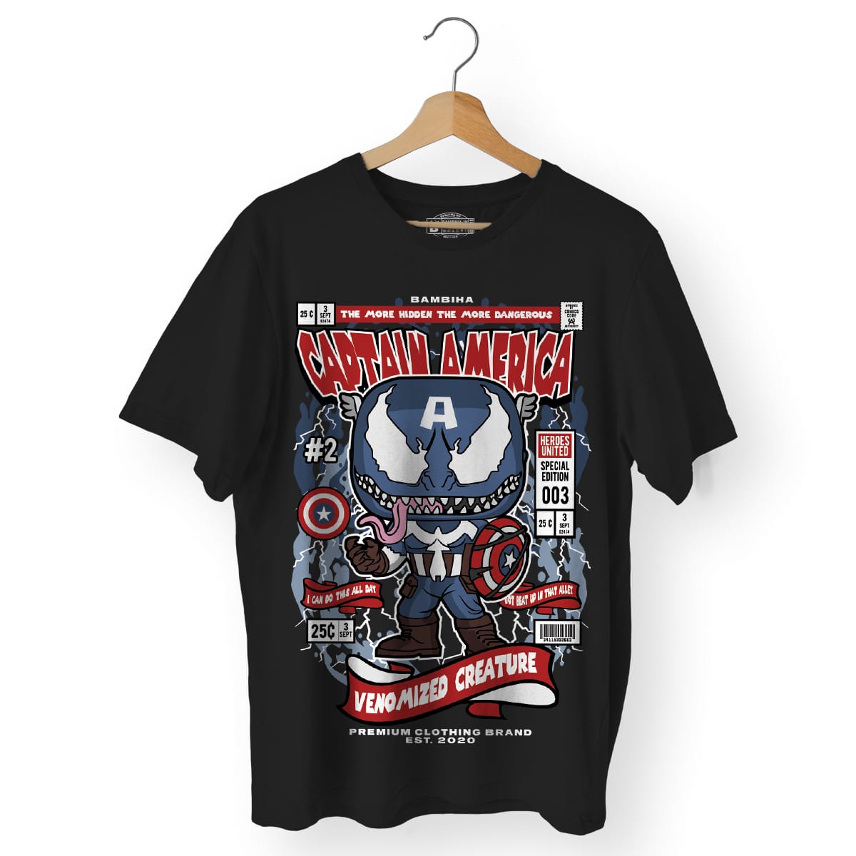 Venom Captain America Cartoon T-Shirt