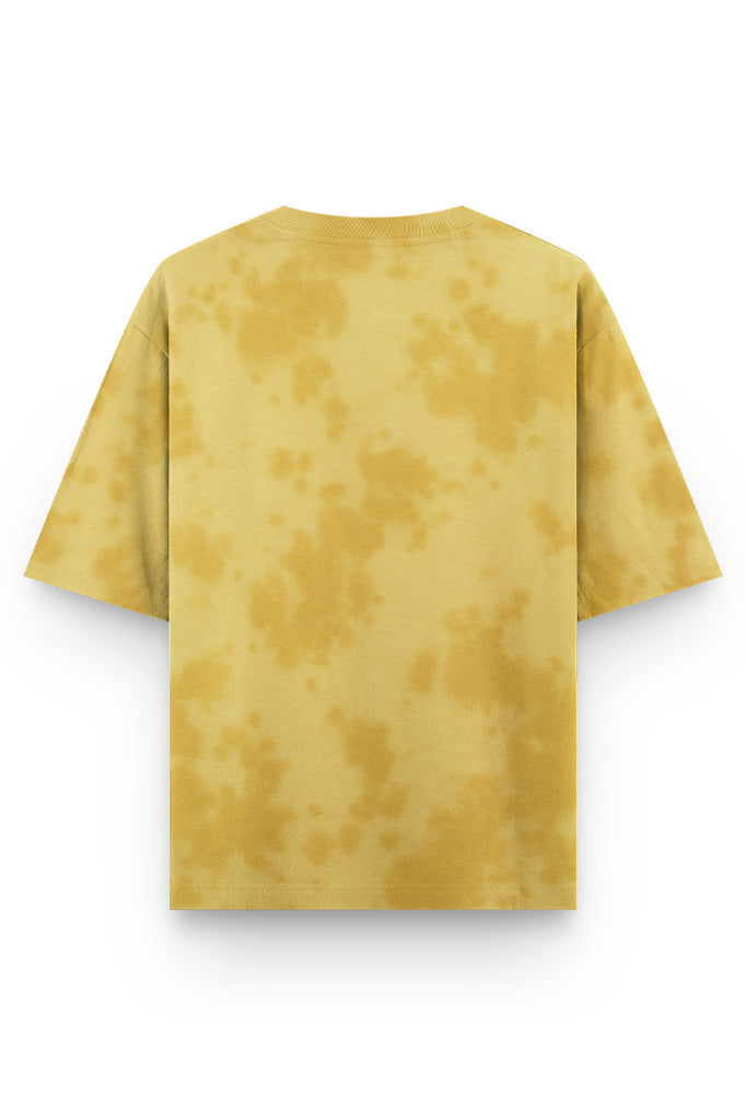 Yellow Oversized Tie Dye T-Shirt - Unisex Drop Shoulder