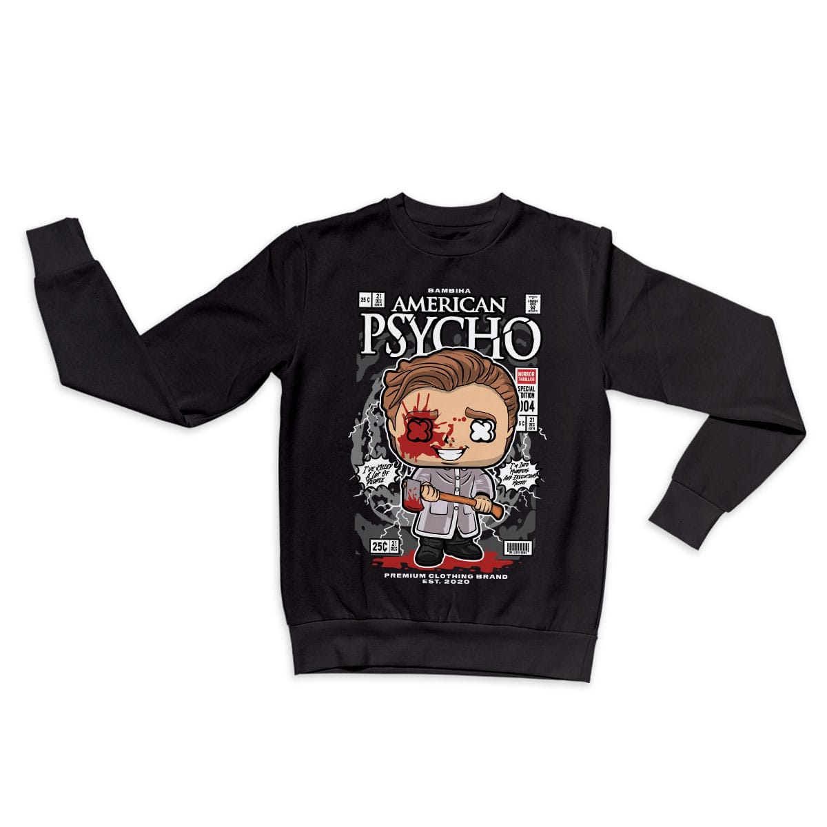 American Psycho Patrick Bateman Cartoon Sweatshirt