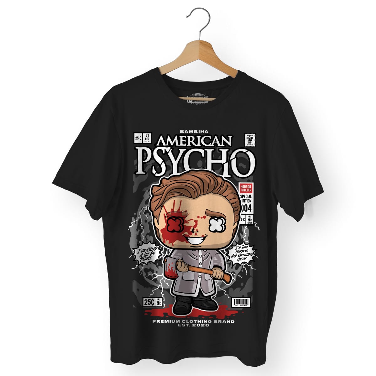 American Psycho Patrick Bateman Cartoon T-Shirt
