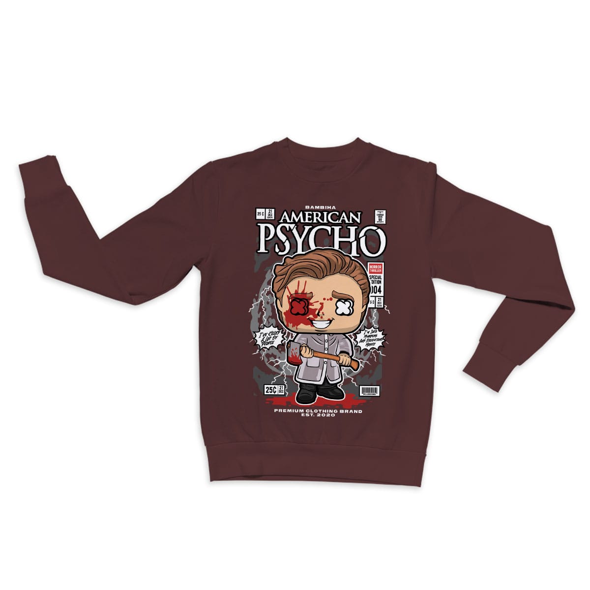 American Psycho Patrick Bateman Cartoon Sweatshirt
