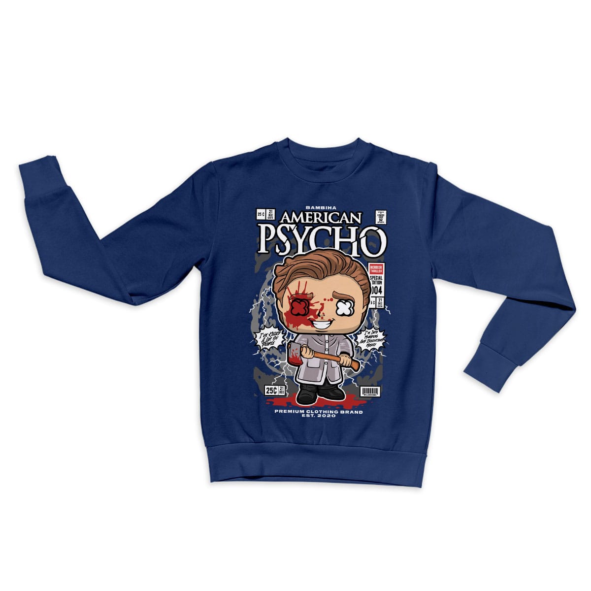 American Psycho Patrick Bateman Cartoon Sweatshirt