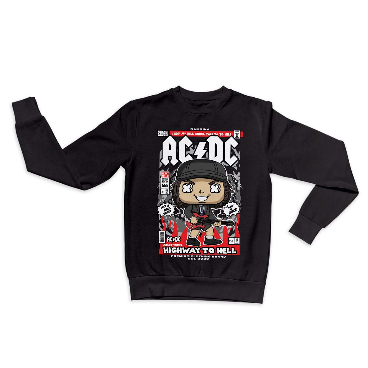 Angus Young ACDC Cartoon Sweatshirt