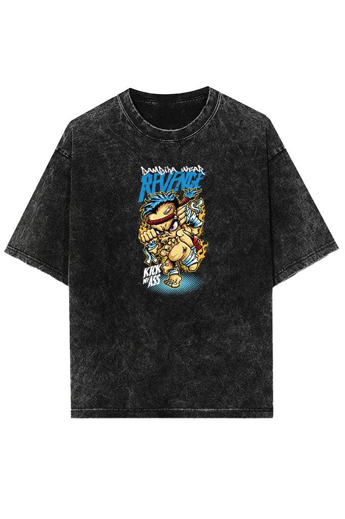 Battle Tested (Front Print) Acid Wash Oversized T-Shirt
