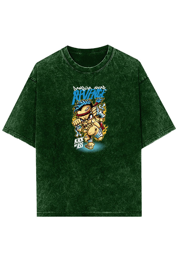Battle Tested (Front Print) Acid Wash Oversized T-Shirt