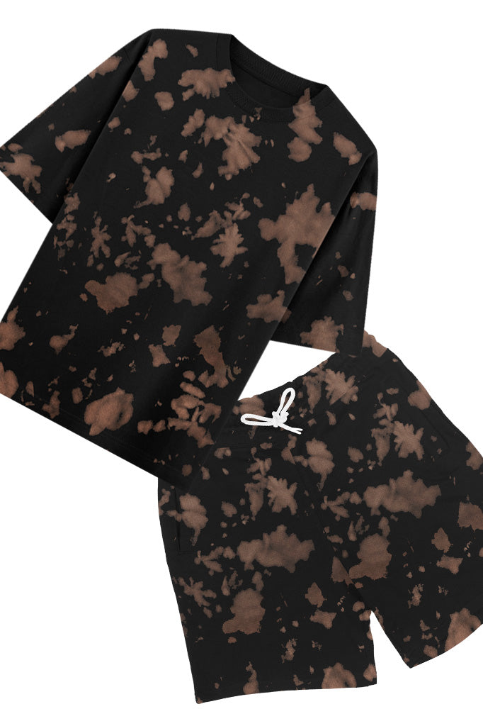 Brown Black Tie Dye Co-Ord Set - Unisex Oversized