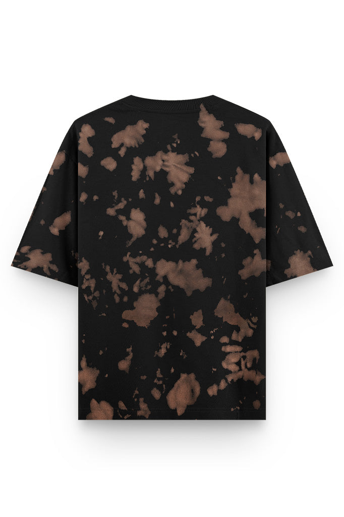 Brown Black Oversized Tie Dye T-Shirt - Unisex Drop Shoulder