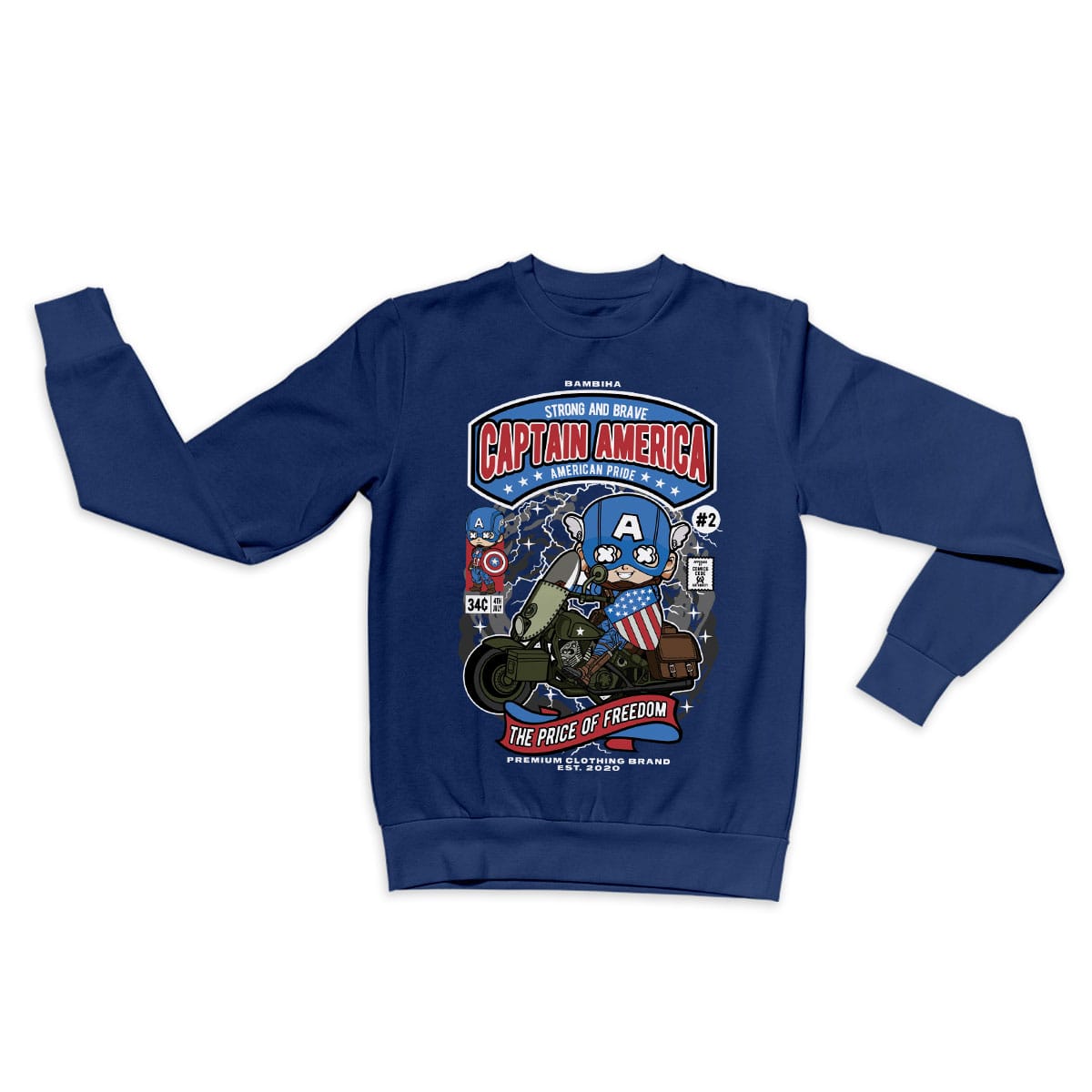Captain America Motorcycle Cartoon Sweatshirt