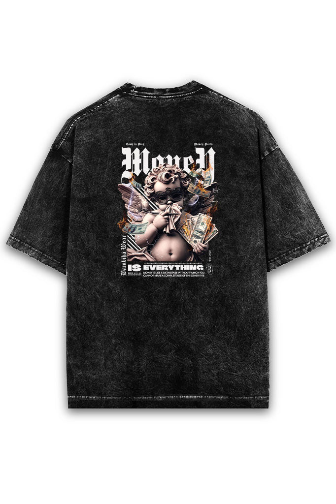Cash is King Acid Wash Oversized T-Shirt
