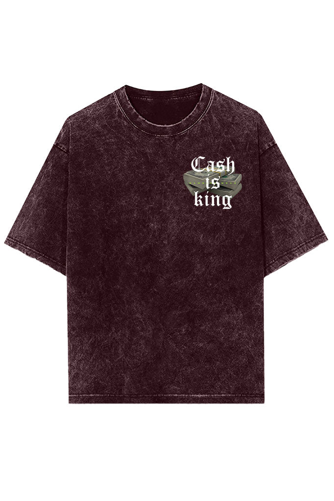 Cash is King Acid Wash Oversized T-Shirt