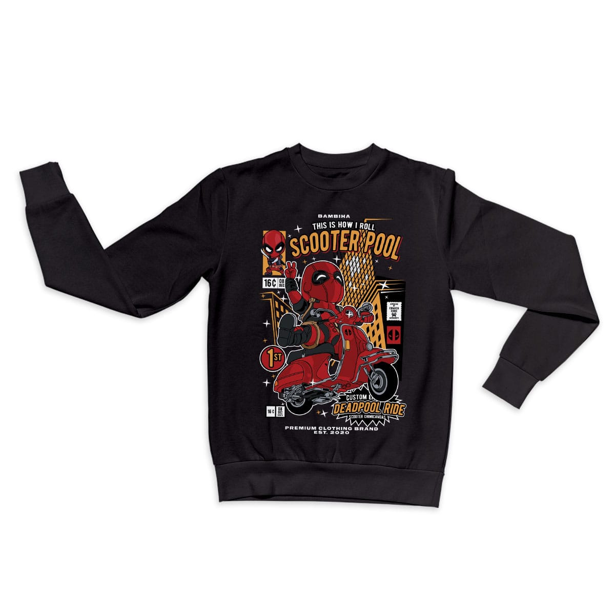 Deadpool Scooter Cartoon Sweatshirt