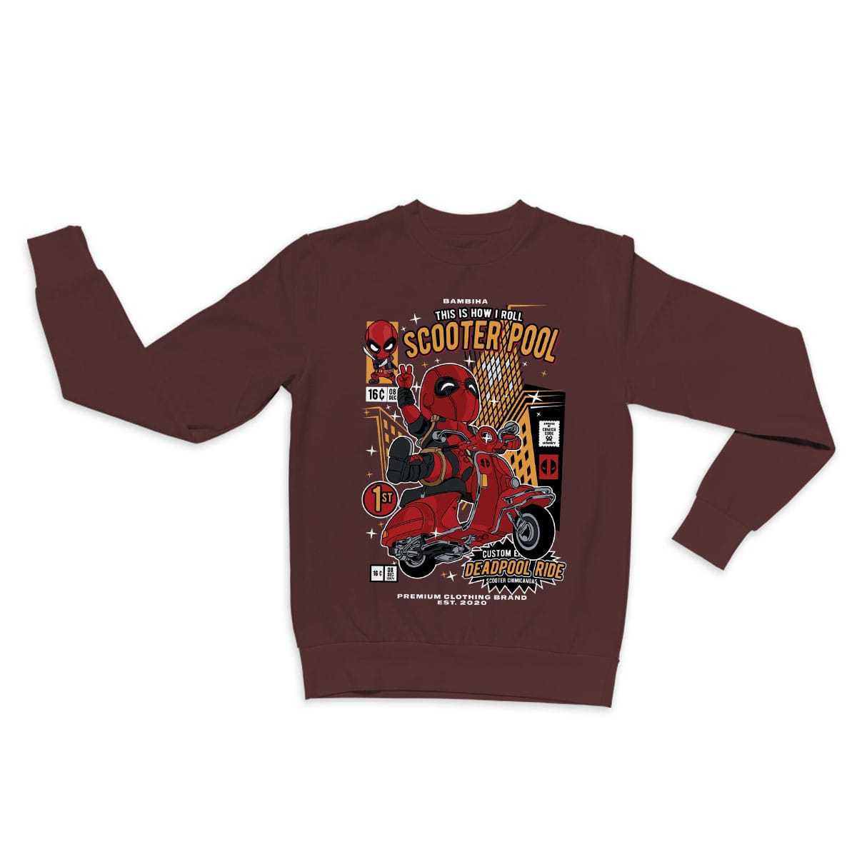 Deadpool Scooter Cartoon Sweatshirt