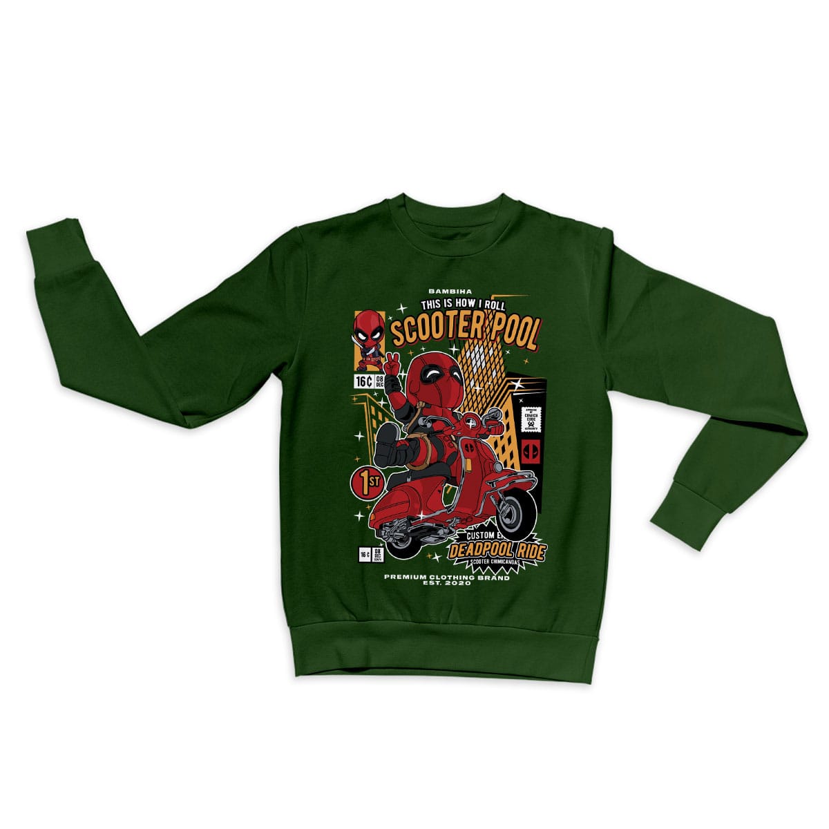 Deadpool Scooter Cartoon Sweatshirt