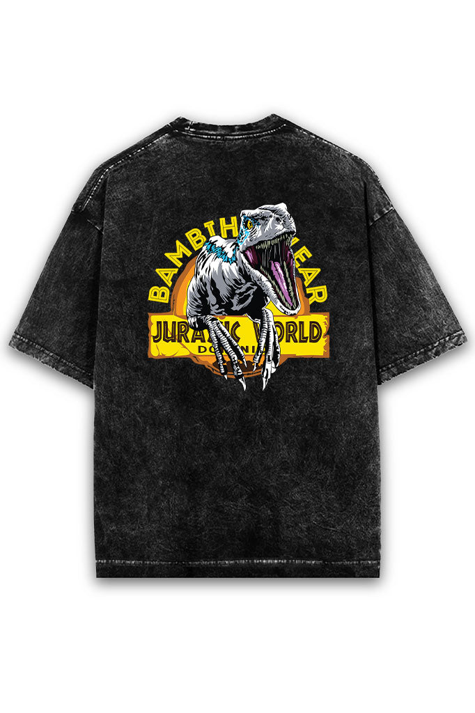 Dino Dominion Acid Wash Oversized T-Shirt
