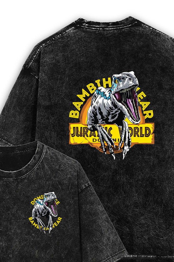 Dino Dominion Acid Wash Oversized T-Shirt