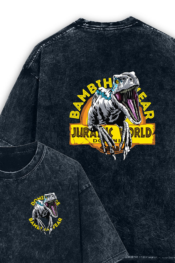 Dino Dominion Acid Wash Oversized T-Shirt