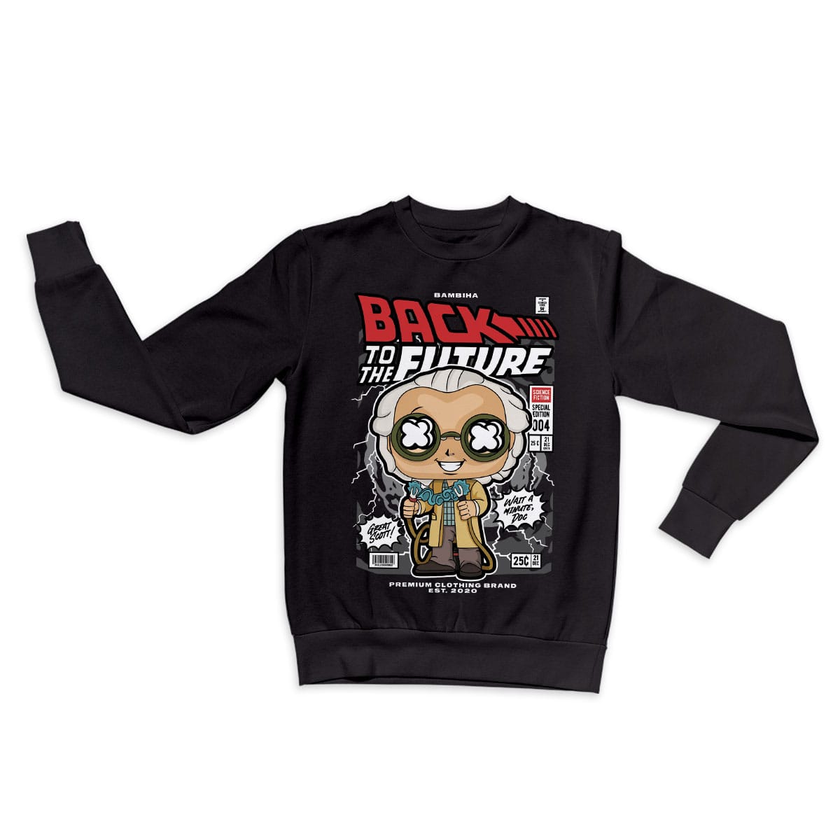 Dr Emmett Brown Cartoon Sweatshirt