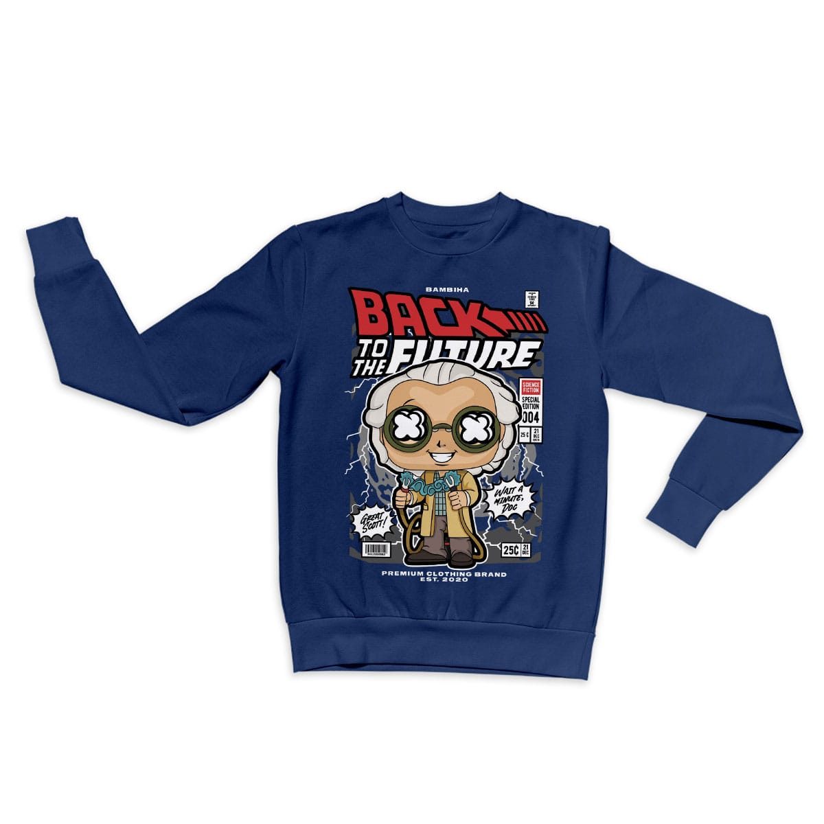 Dr Emmett Brown Cartoon Sweatshirt
