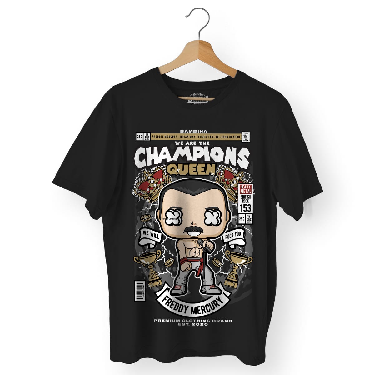 Freddy Mercury Queen Cartoon T-Shirt