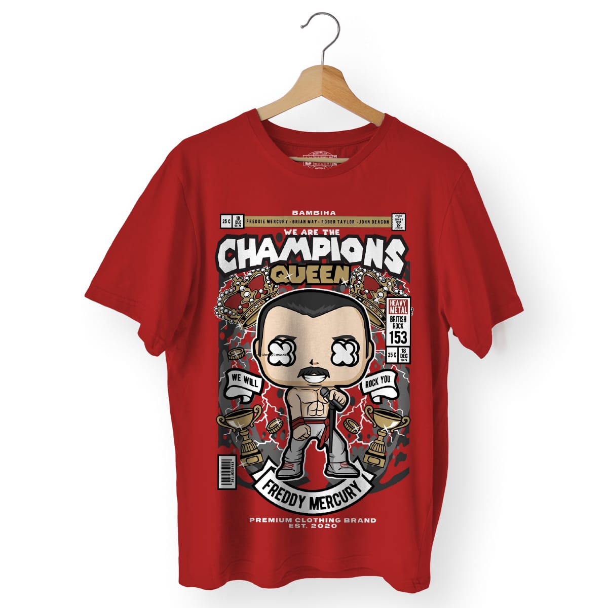 Freddy Mercury Queen Cartoon T-Shirt