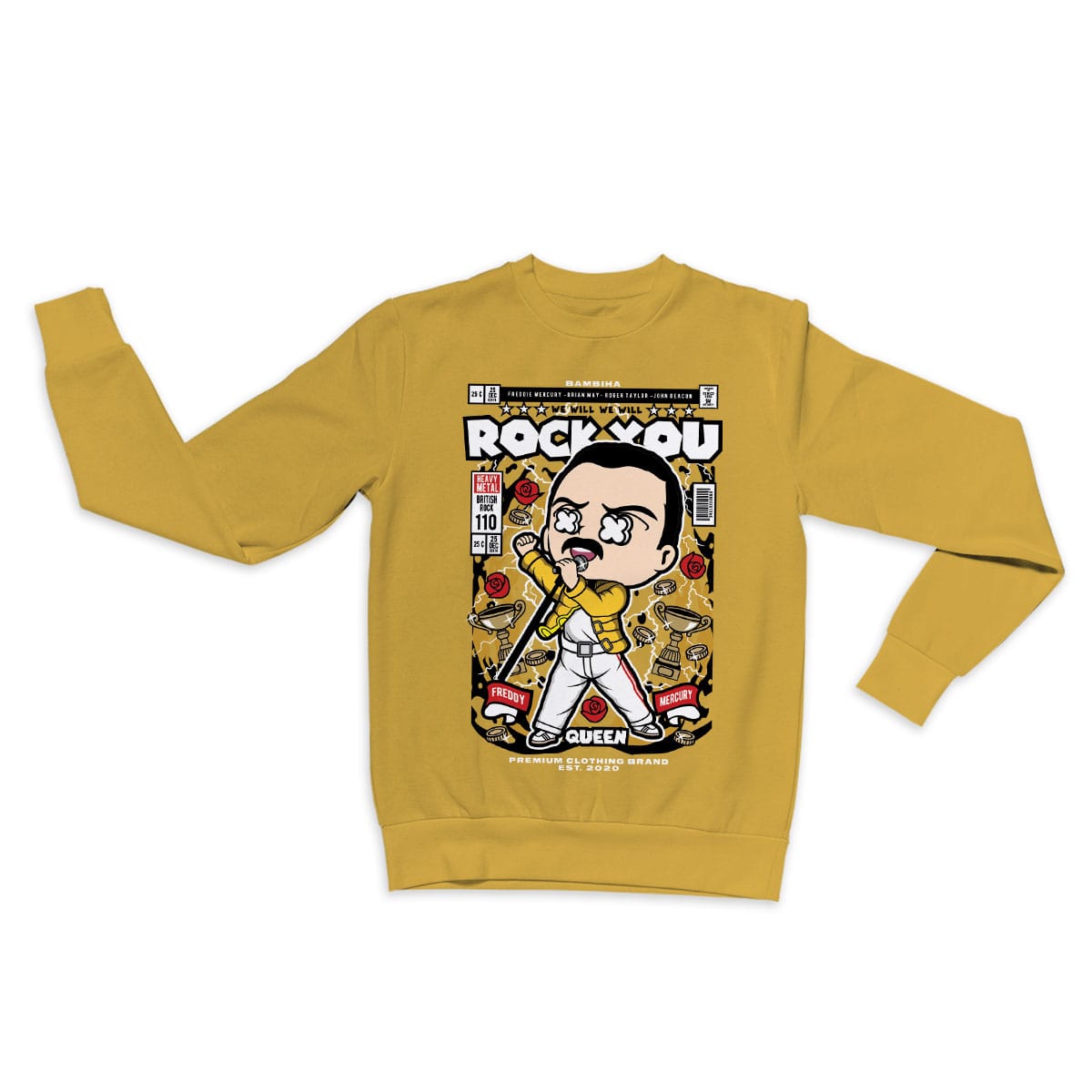 Freddy Mercury Rock You Cartoon Sweatshirt