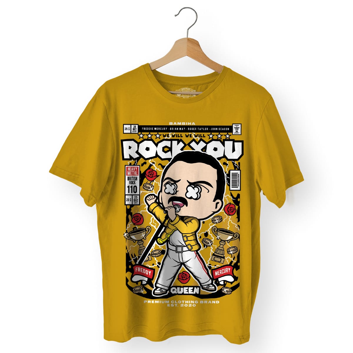 Freddy Mercury Rock You Cartoon T-Shirt