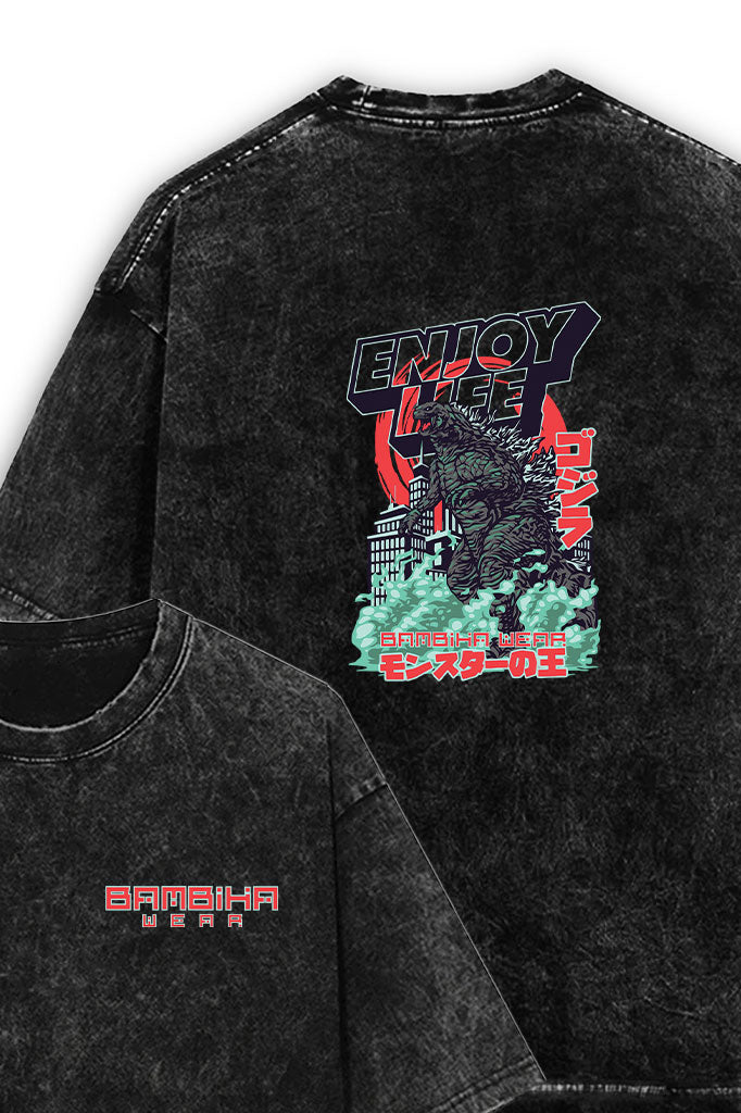 Giga Roar Acid Wash Oversized T-Shirt
