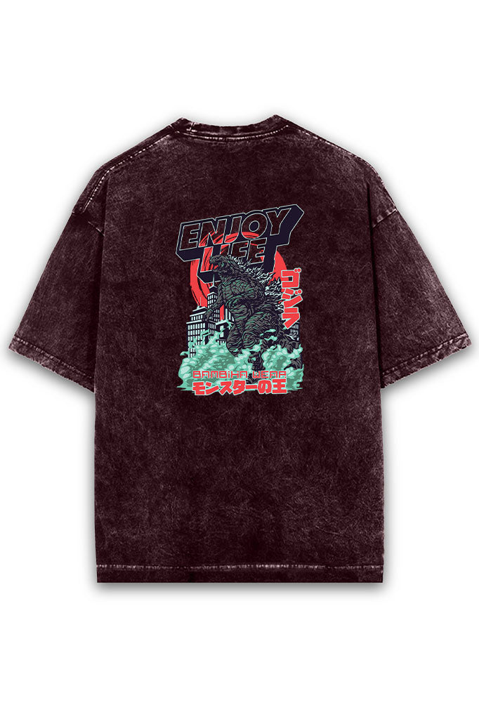 Giga Roar Acid Wash Oversized T-Shirt
