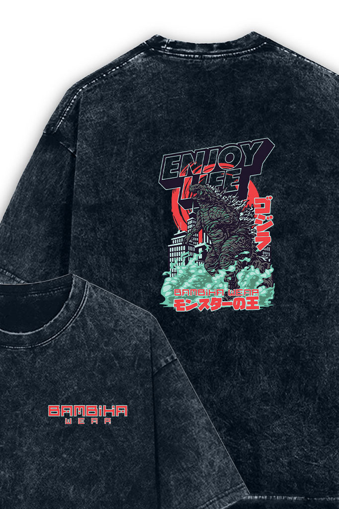 Giga Roar Acid Wash Oversized T-Shirt
